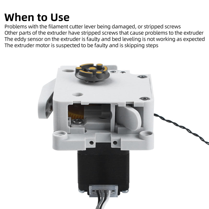 Extruder Unit Replacment Compatible with BambuLab A1/ A1 Mini: Tool-Head Hotend Extrusion Assembly with Hardened Steel Gears Filament Cutter Motor Eddy Sensor 3D Printer Accessories