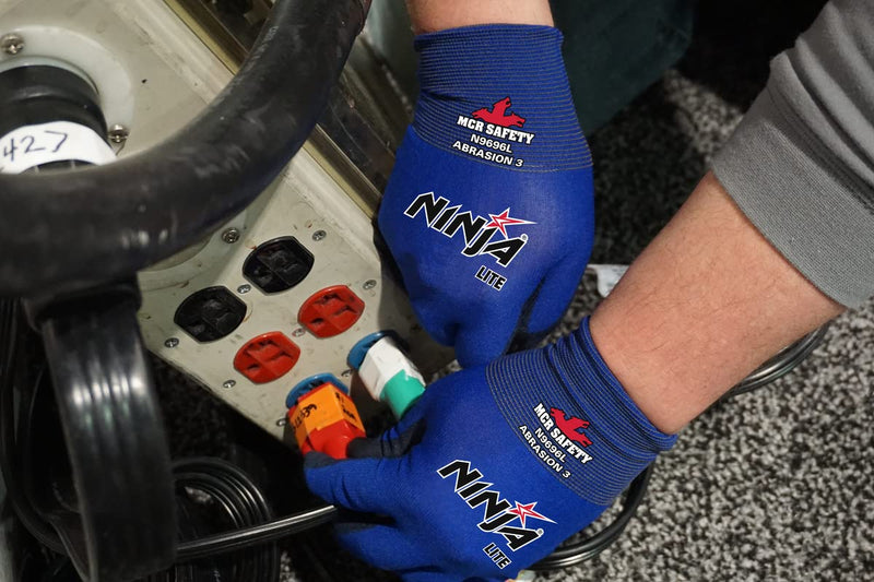 Memphis N9696 Blue Ninja Lite Gloves, 18 Gauge, Size Large, (12 Pair)