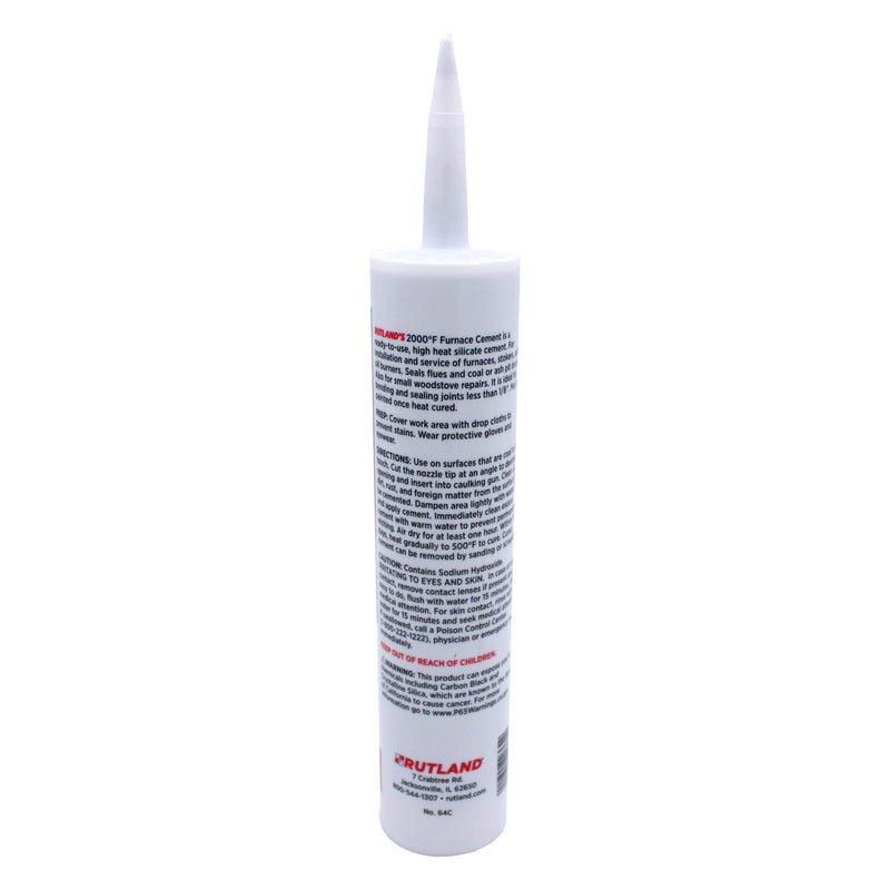 Rutland Products Black, 10.3 fl oz Cartridge Furnace Cement, 10 10.3 fl. oz. Cartridge