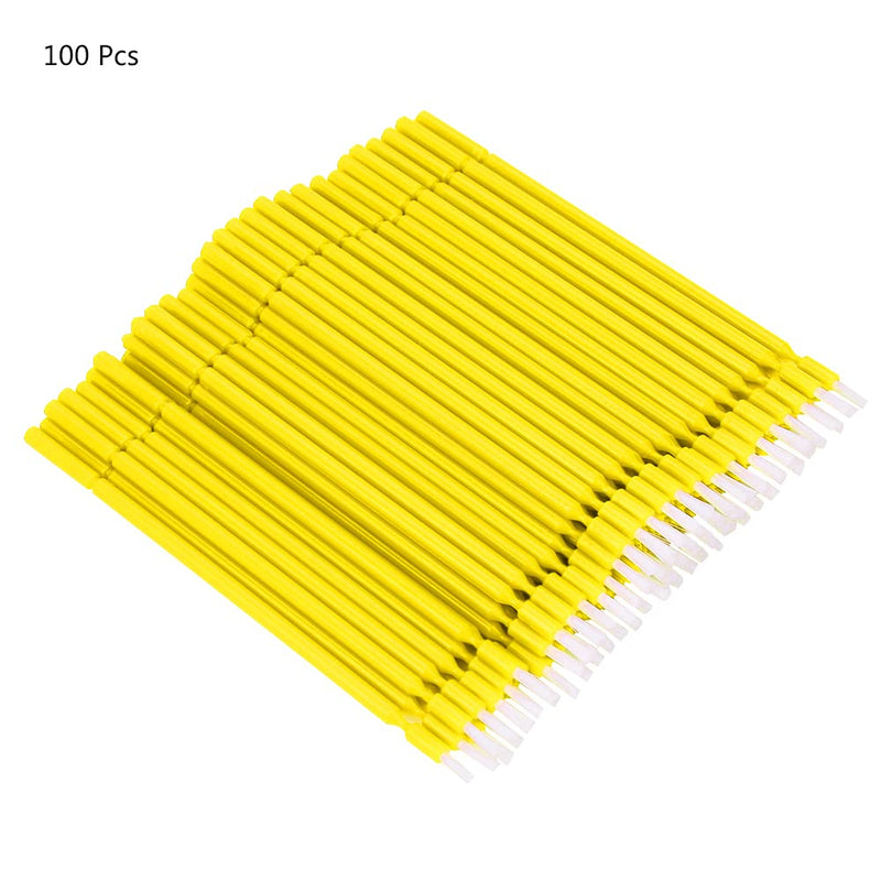 100 Pcs Micro Applicator Brushes, Dental Micro Brush, Disposable Micro Applicator Brush Bendable Sticks (Yellow,) Yellow,