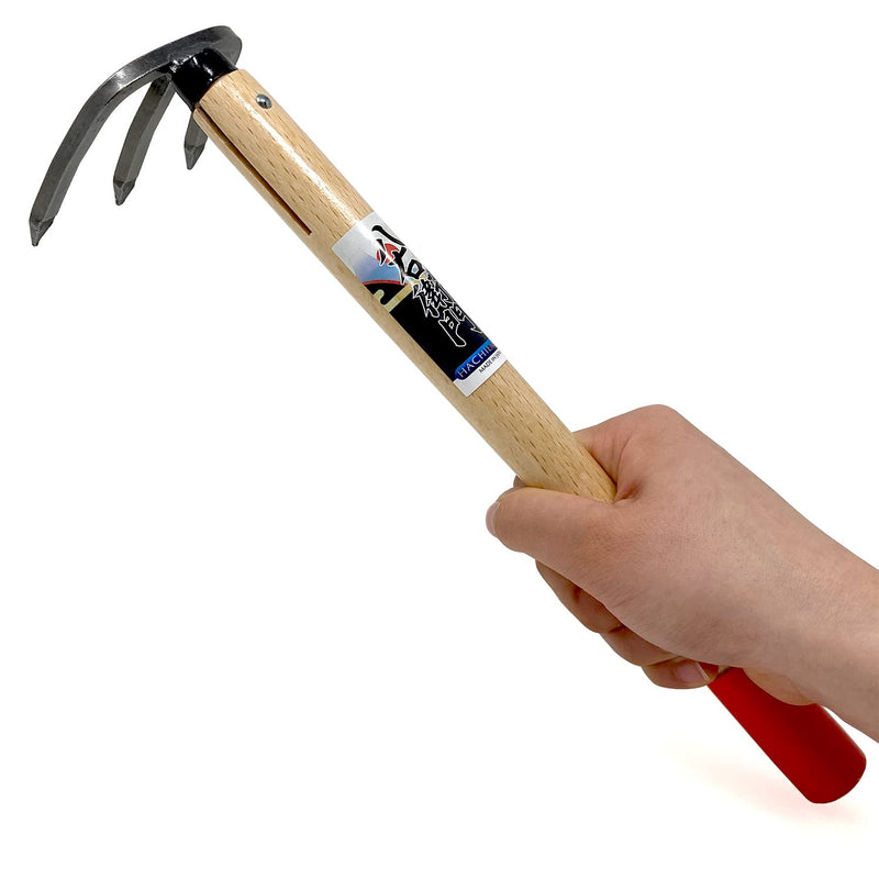 HACHIEMON Japanese Craftsmanship Garden Tool Hand Cultivator Rake Tiller Tool - Durable and Lightweight - Made in Japan