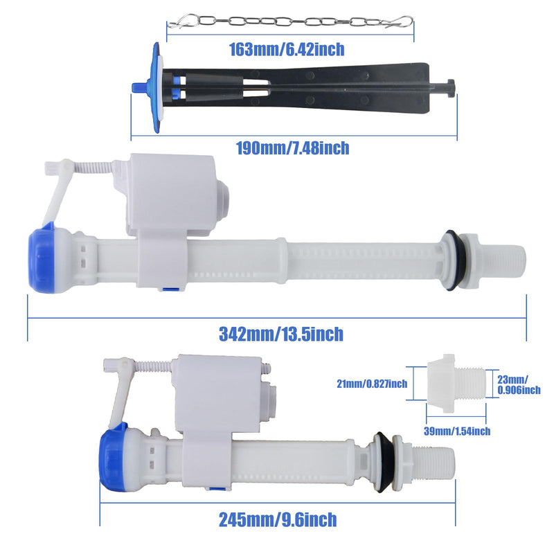 Toilet Fill Toilet Valve & Canister Flush Valve,Adjustable Height 7.68"-12",G1/2 Inlet with G7/8 Adapter,Compatible with Kohler GP1229656 AquaPiston,WC Tank Repair Parts White
