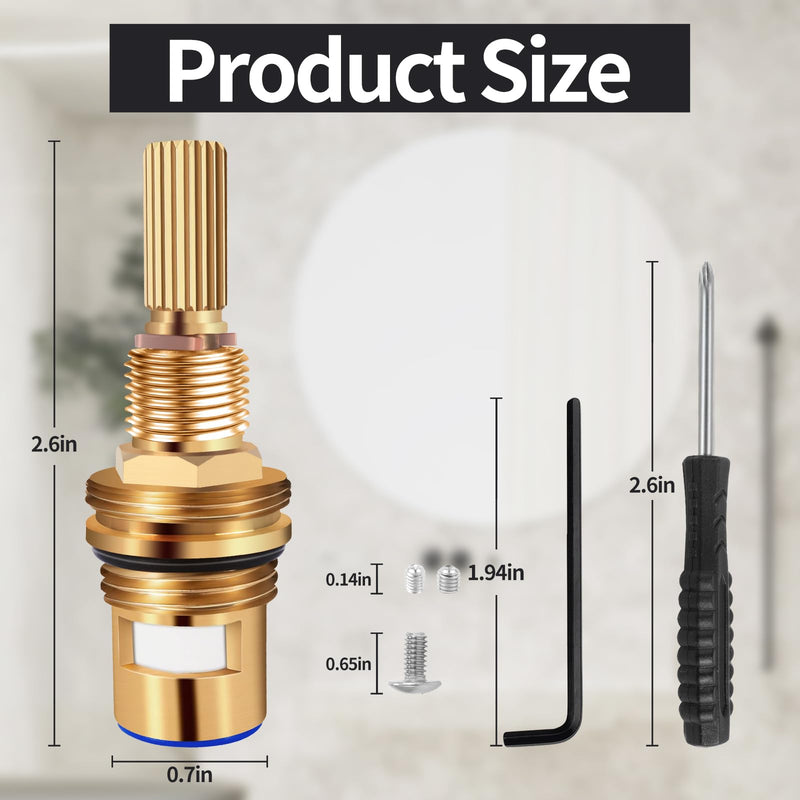 Brass 1-001 & Brass 1-002 Ceramic Valve Set，Replacement Hot Widespread Cartridge and Cold Widespread Cartridge,Brass Construction (Brass 1-001 & Brass 1-002) Brass 1-001 & Brass 1-002