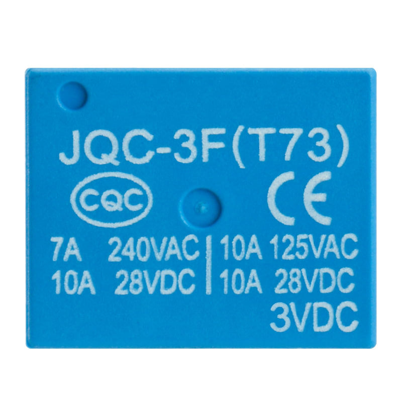 10pcs PCB Power Relay JQC-3F(T73), DC 3V Coil, 7A 240VAC, SPDT, 5 Pins (10) 10