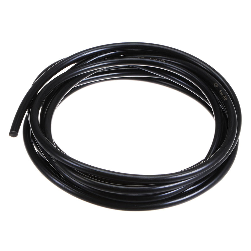 HARFINGTON PU Transmission Belt Polyurethane Round Belts 6mm Dia 10ft(3 Meters) Length Smooth Surface Urethane Belt for Drive Transmission, Black 6mmx3 Meters