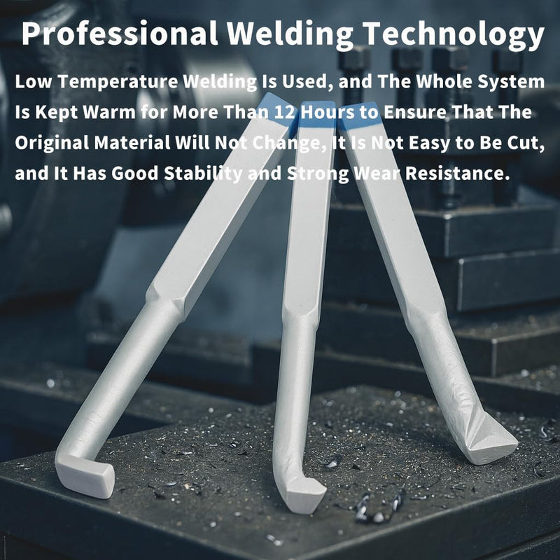 10PCS 3/8" Welding Carbide Lathe Tool Set, YT15 Brazed Carbide Tip Turning Tools for Metal, Steel and Cast Steel, 10mm Lathe Cutter Set for Metalworking, External & Internal Turning, Threading,Parting 3/8" 10-Piece Set