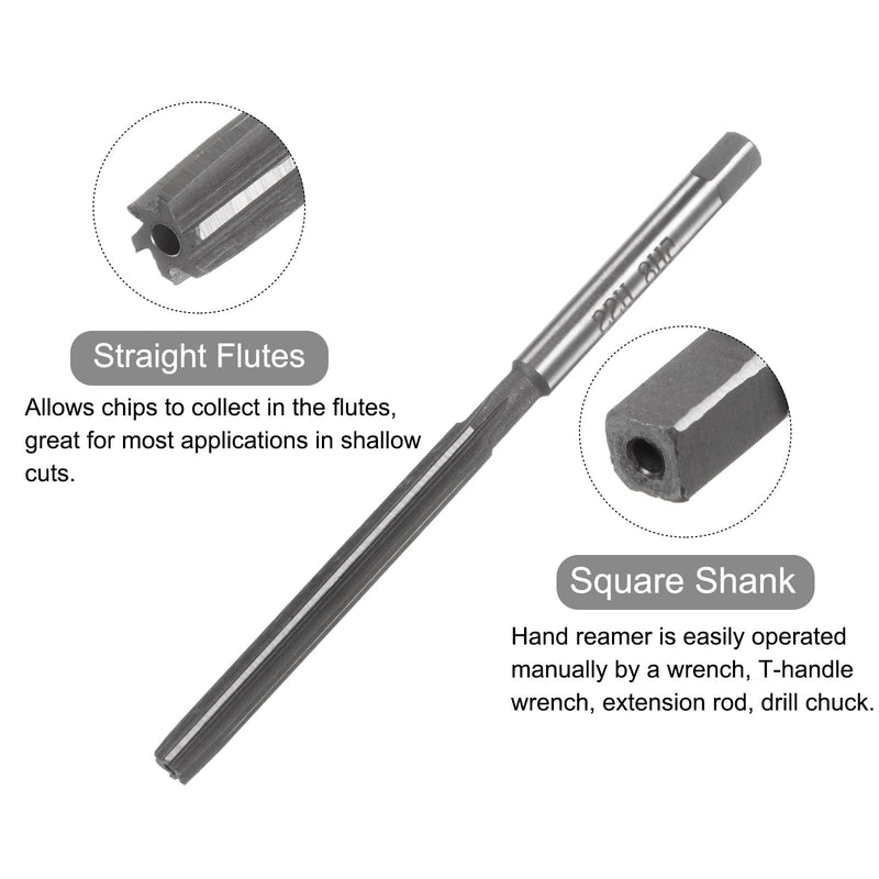 uxcell Hand Reamers, 5mm H8 Metric Reamer Drill Bit for Metal Wood Hole Reaming, Straight Flute High Speed Steel (HSS) Tool