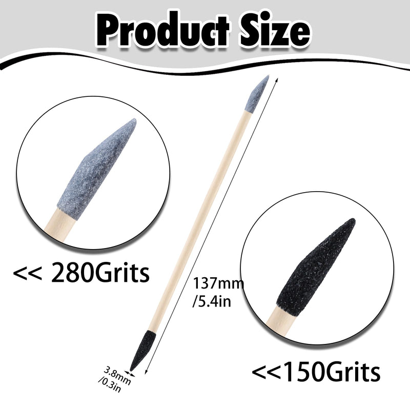 50 Pcs Sanding Sticks, Double End Matchsticks Fine Detailing Polishing Stick with Storage Box for Plastic Models Wood Hobby Woodworking, 120/280 Grit 50 Double-headed