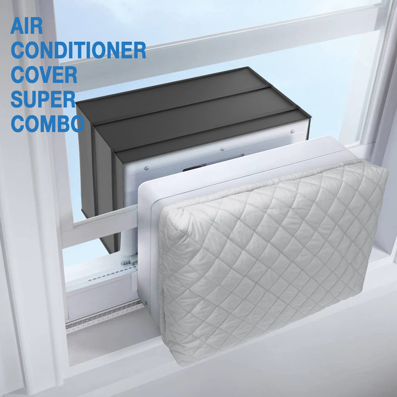2 Pack Window Air Conditioner Covers, Indoor&Outdoor AC Cover for Winter Size L: 25l*17h*3.5d + 25.5w*20.5d*18h