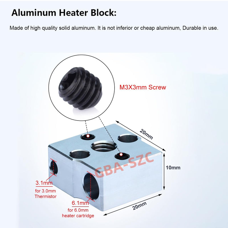 CR-6 SE All Metal Hotend Kit for CR6 SE,CR-6 SE MAX 3D Printer Hotend,Upgrade Bi-Metal Heatbreak,Heater Block Aluminum,MK8 Brass Nozzle 0.4mm.(Type1) CR6 SE Hotend Brass Nozzle Kit