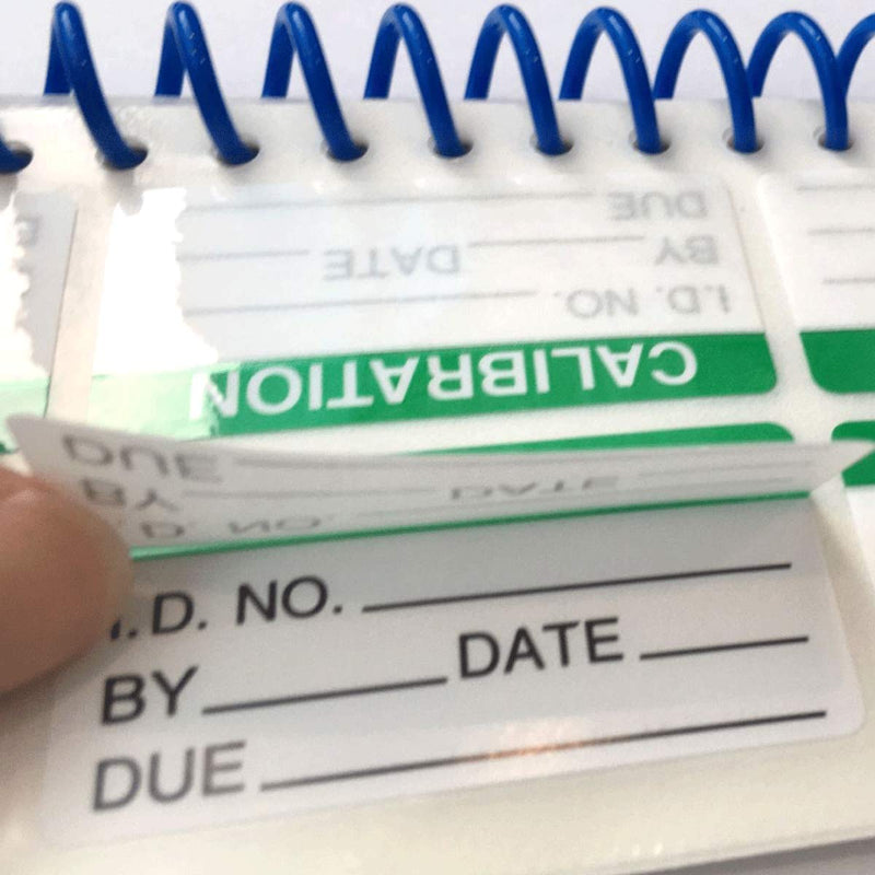 Self Laminating Calibration Labels 1x2 Inch Write-on Calibration Stickers with Spiral Bound Cover for NIST Calibration ISO-900 Calibrate Equipment Inspection Safety Label Quality Control (1 x 2 Inch) 1 x 2 Inch