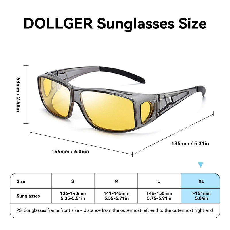 Dollger Night Vision Glasses for Women Men,Fit Over Prescription Glasses with Anti Glare Yellow Lens Night Vision Lens-2 Packs