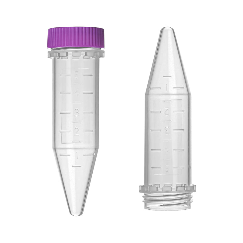 LABALPHA Conical Centrifuge Tubes 5ml with Screw Caps, Polypropylene Centrifuge Tubes with Graduated and Write-on Spot,100Pcs screw cap