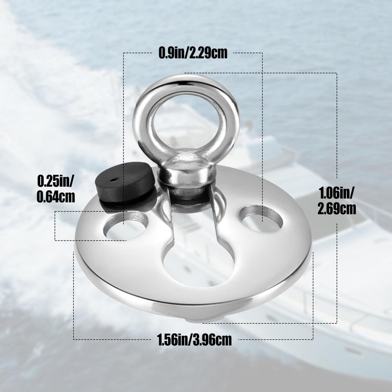 Boat Fender Lock of 6 Pack, Quick Release Fenders 316 Stainless Steel Boat Clips Boat Holder Boat Fender Hangers for Pontoon Boat, 3/8" Eye x 1-1/2" OD Flange