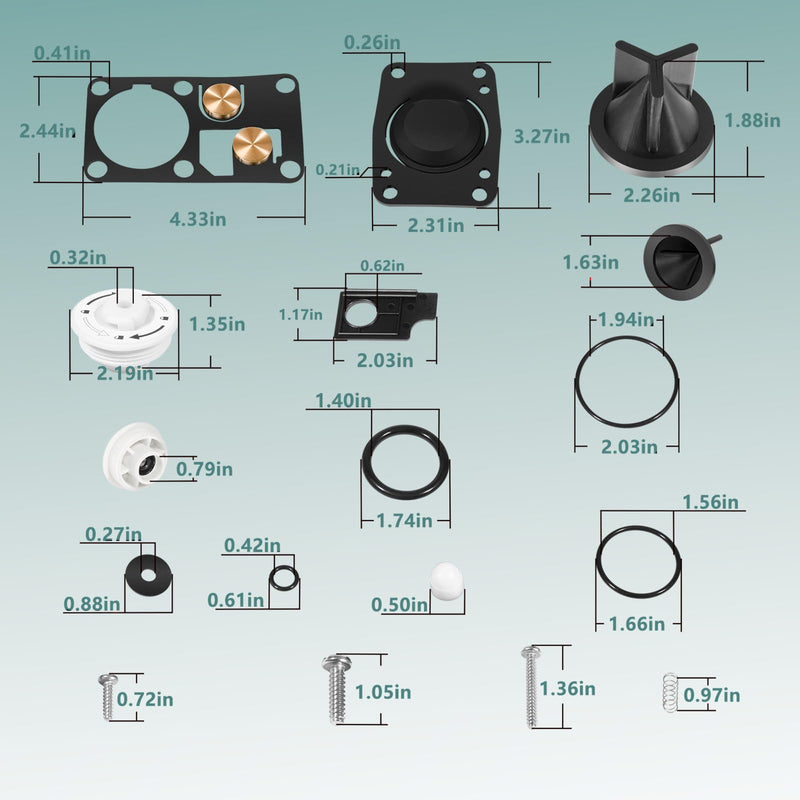 29045-3000 Twist N Lock Marine Manual Toilet Service Kits Fit for Jabsco 29090-3 & 29120-3 Series Toilet, 2008 and Up