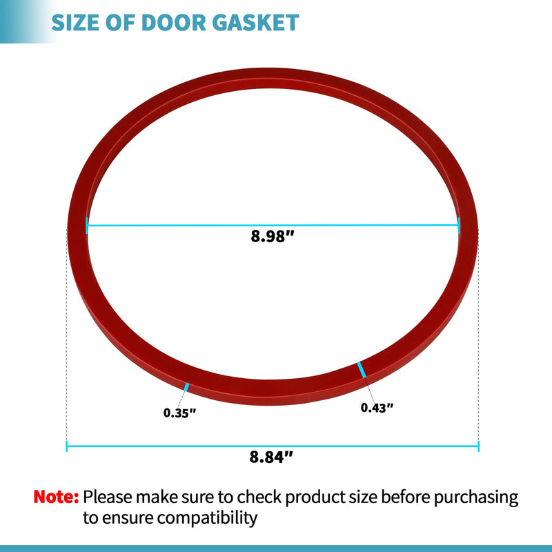 2340 Door Gasket Compatible with Tuttnauer 2340, Door Gasket for Tuttnauer Autoclaves 2340M 2340MK 2340E 2340EA 2340EK EZ9 EZ9K, Autoclave Parts #02610118 for Tuttnauer Machine Accessrioes