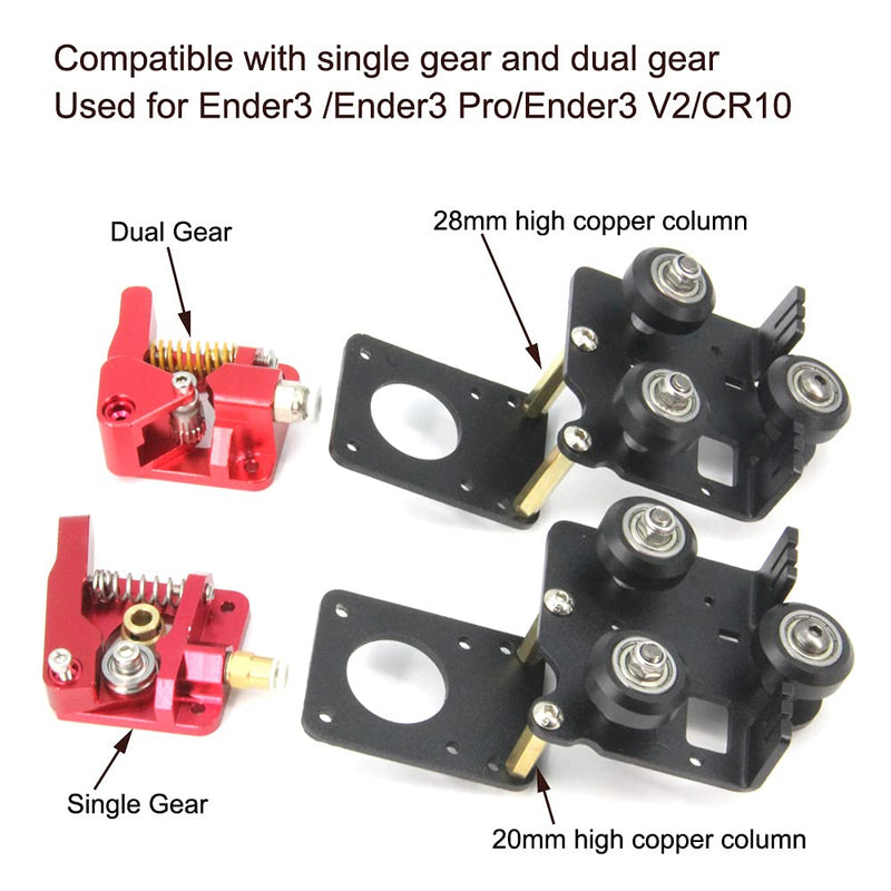 Direct Drive Dual Gear Extruder with Pulleys Upgrade Support Plate with Motor Kit Easy Print Flexible Filaments for Ender 3 V2 Ender 3series CR-10series(Dual Extruder Support Motor Kit) Dual Extruder Support Motor Kit