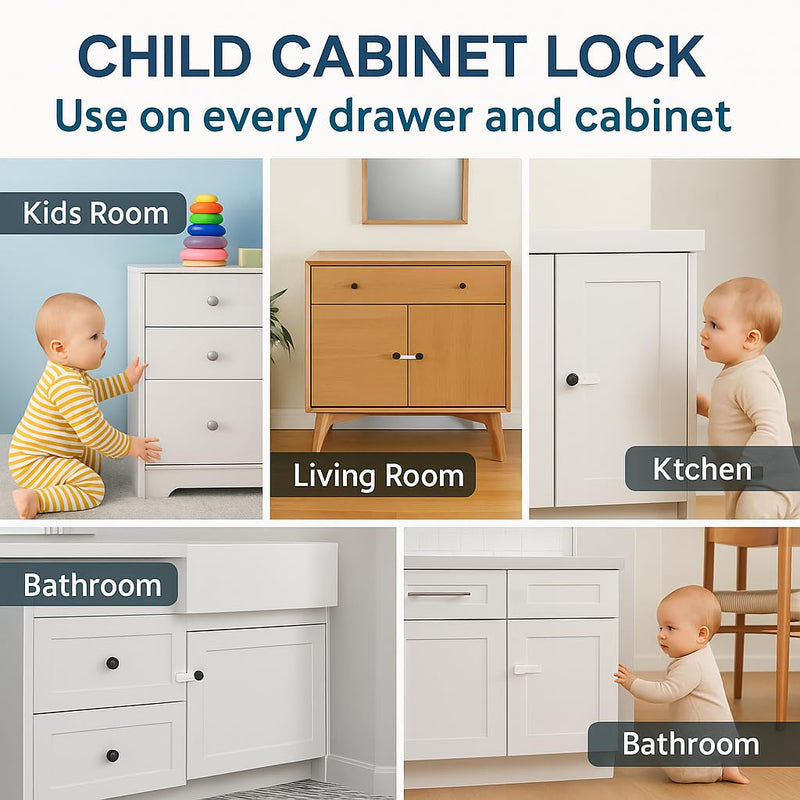 BigBest Magnetic Cabinet Locks – Baby Proofing for Drawers & Cabinets | No Drilling, Easy Installation, Strong Adhesive, Baby Cabinet Locks 12 Locks + 2 Keys Regular 12.0