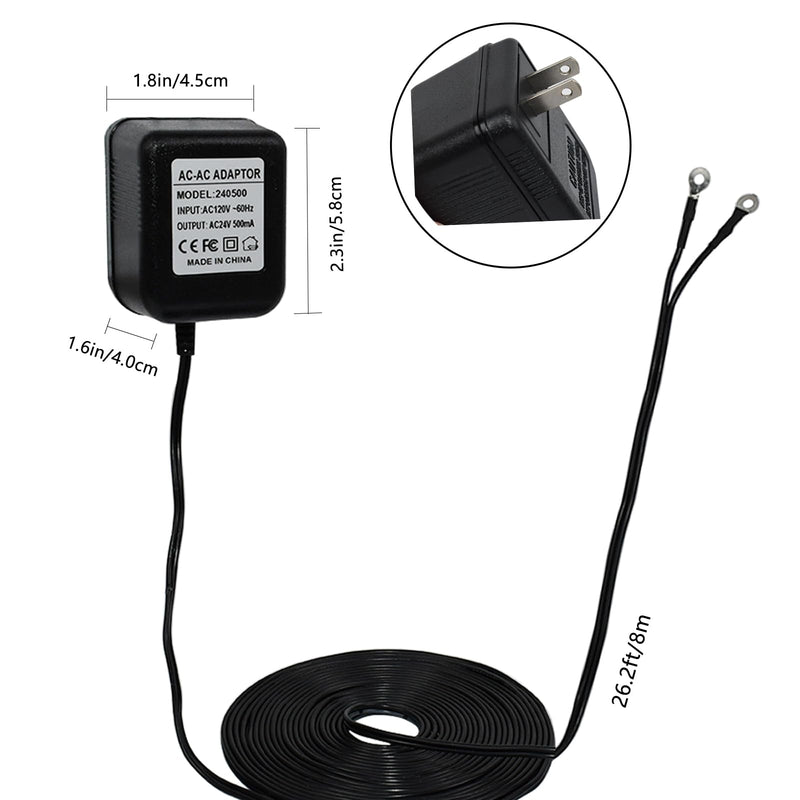 24V Doorbell Transformer Compatible with WYZE Doorbell v2, WYZE Wireless Doorbell Pro, WYZE Video Doorbell, XTU, AOSU Doorbell, 16ft Doorbell Power Adapter, Black