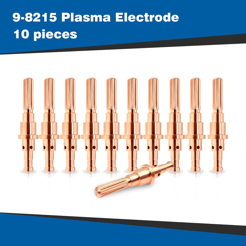 PLAXCON 10pcs 9-8211 Tip & 10pcs 9-8215 Electrode 80A Nozzle for Cutmaster 52 Thermal Dynamics SL60 SL100 Torch Consumables | Compatible with Thermal Dynamics Cutmaster 38 52 82 102 152 Plasma Cutter Consumables 10 9-8211 Tip 80A + 10 9-8215 Electrode