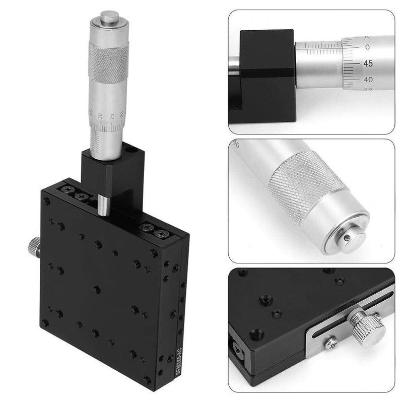 X Axis Manual Precision Linear Stage 80x80mm Micrometer Fine-Tuning Cross Roller Linear Stages Translation Displacement Platform Station Optical Sliding Table