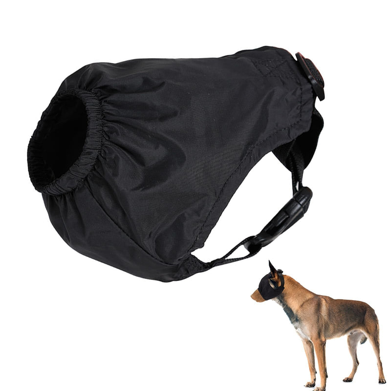 Dog Calming Cap Eye Mask, Nylon Cap Eye Mask for Dog Anxiety Relief, Puppy Pet Calming Dog Mask with Adjustable Neck Strap, for Small Medium Large Dogs Grooming Anti Car Sickness,Shading Black(L)