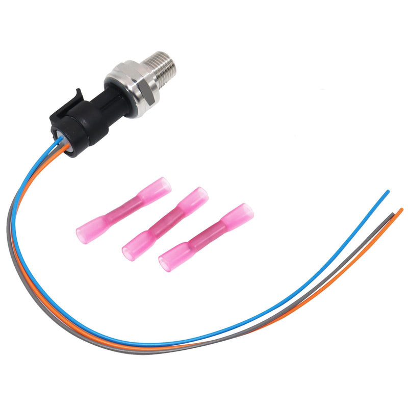 250 Psi Oil Fuel Pressure Sensor Transducer Sender with Harness Kit for Oil Air Fuel Gas Water 1/4" NPT Thread 316 Stainless Steel 0-250 Psi Oil Pressure Sensor Transmitter