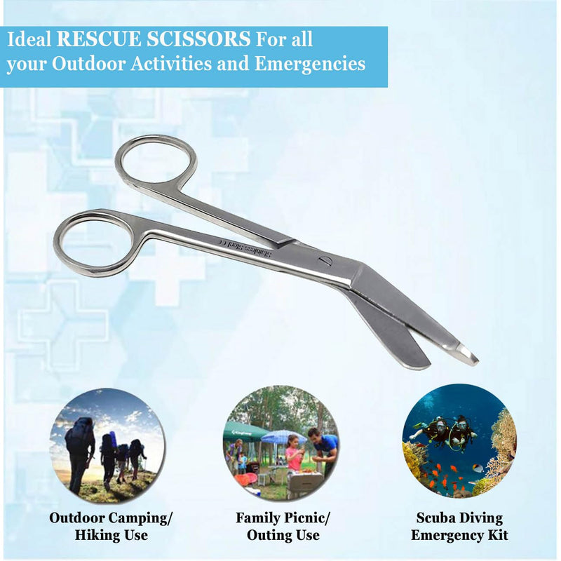Set of 2 Pieces Bandage Scissors 5.5" and Straight Hemostat 5.5" Made of Premium Quality Stainless Steel (Silver) Silver