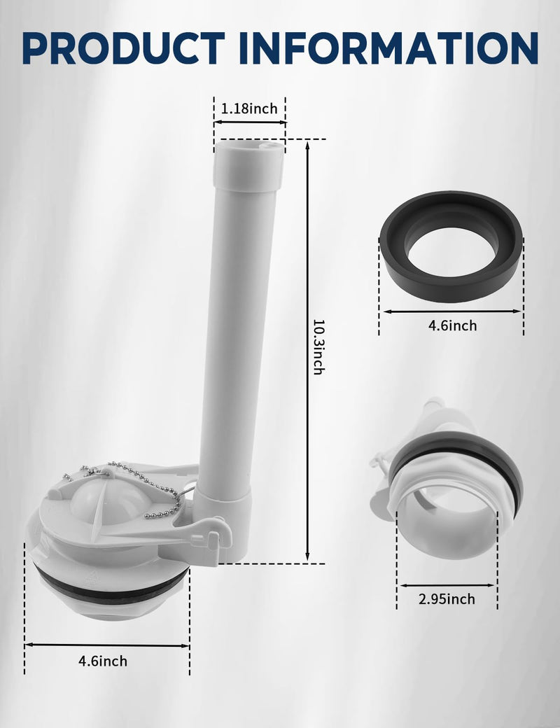 Toilet Flush Valve Fit for American Standard Champion 4/Titan/Duravit/Flush Valve Replace American Standard 4149a/4215a/4260/4266 Toilet Parts, Includes Flapper/Gasket/4PCS Bolt