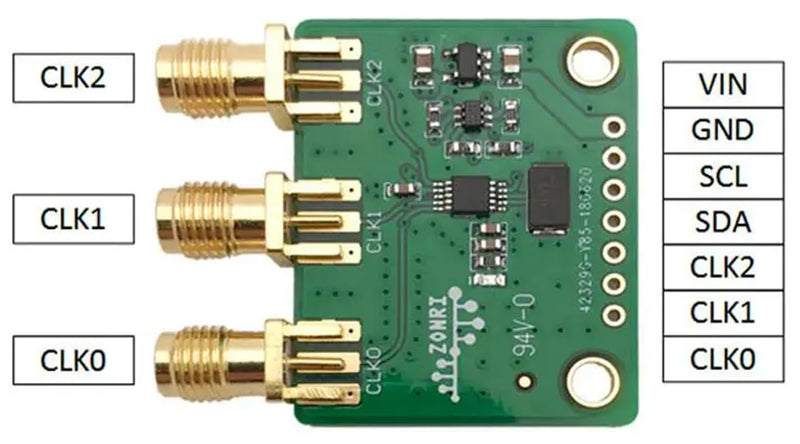 Si5351A 3-Channel Clock Signal Generator Module 8KHz-160MHz I2C Square Wave for DIY Projects and Electronics Kits 3-5VDC
