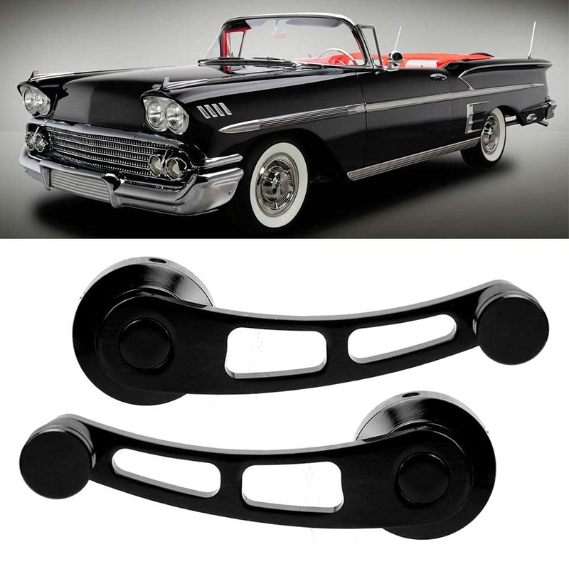 for kimiss Store Window Crank Window Crank Handle,2Pcs Window Crank, Alloy Window Handle Riser Winder Crank Handle Fit for Car(Black)