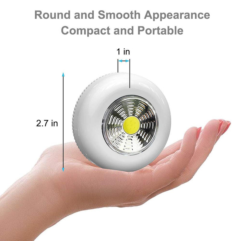 Tap Light Push Lights, 6 Pack Portable Bright LED Puck Light Touch Light Night Lights Push Lights Battery Operated Under Cabinet Lighting for Closet Kitchen Under Counter Classroom Indoor Outdoor 6-Pack