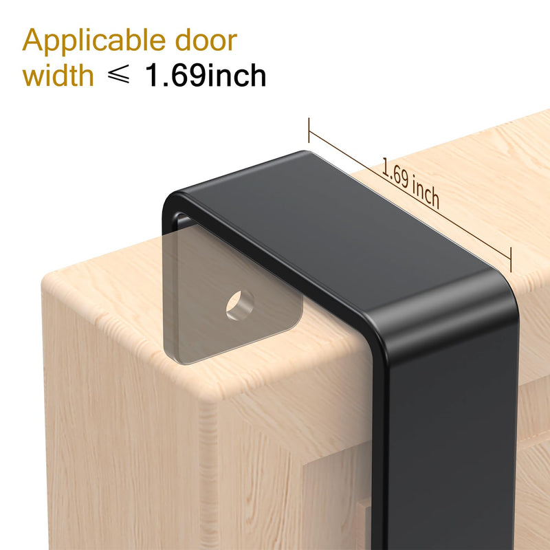 niffgaff Door Hooks Towel Hanger: Black Heavy Duty Over Door Coat Hanger for Bathroom 2 PCS