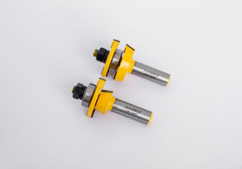 Shaker Style Rail and Stile Router Bits Set, for Cabinet Door, 1/2 Inch Shank, 3/8 Inch Cutting Depth, Up to 7/8 Inch Stock, Professional Carbide Milling Cutters for Woodworking