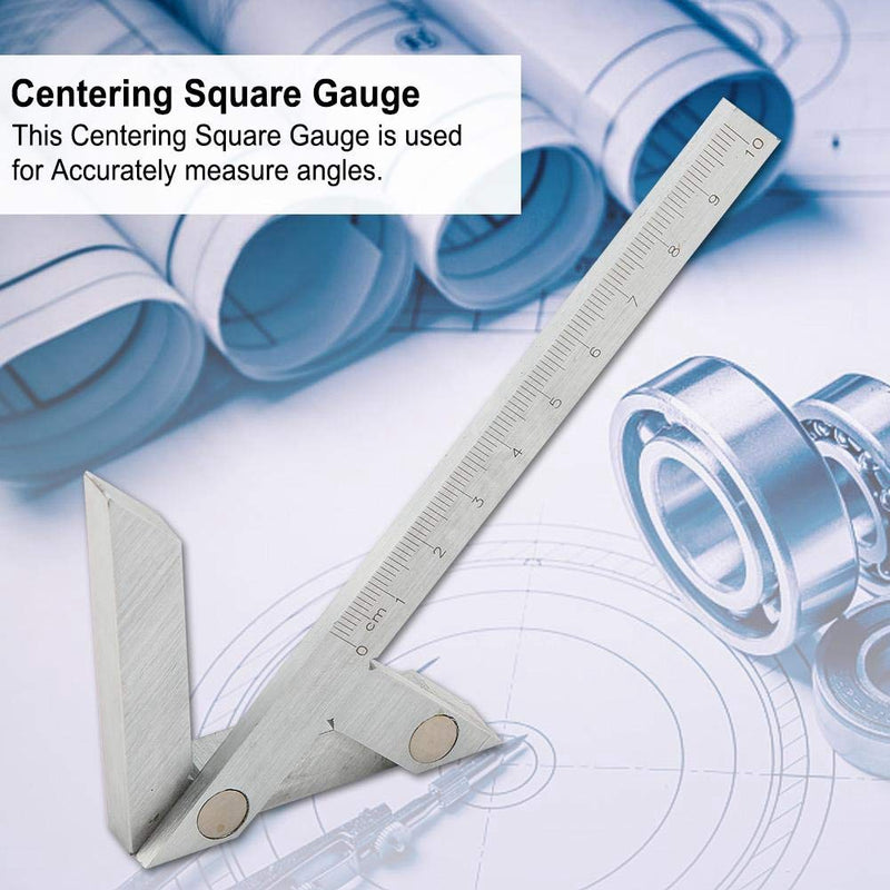 Center Finding Gauge, Centering Square 100*70mm Gauging Center Gauge Round Bar Marking Center Finder Measurement Tool Ruler Center Gauge