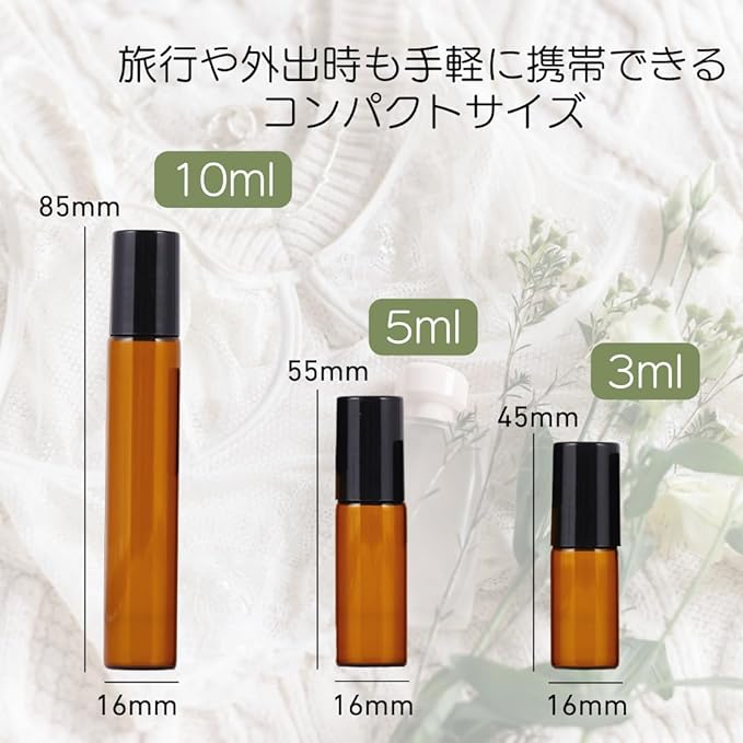 I'm so happy Roll-on Bottles 5ml Blackout Refill Containers Glass Transparent Atomizer Perfume with Funnel Set of 12 (5ml) - NewNest Australia