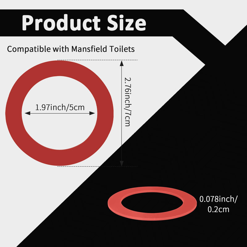 Flush Valve Seal for Mansfield, Upgraded Silicone Material 160 Toilet Parts Replacement for Mansfield models 210 and 211 Flush Valves, Toilet Gasket Equivalent to 630-0030, 2Pcs