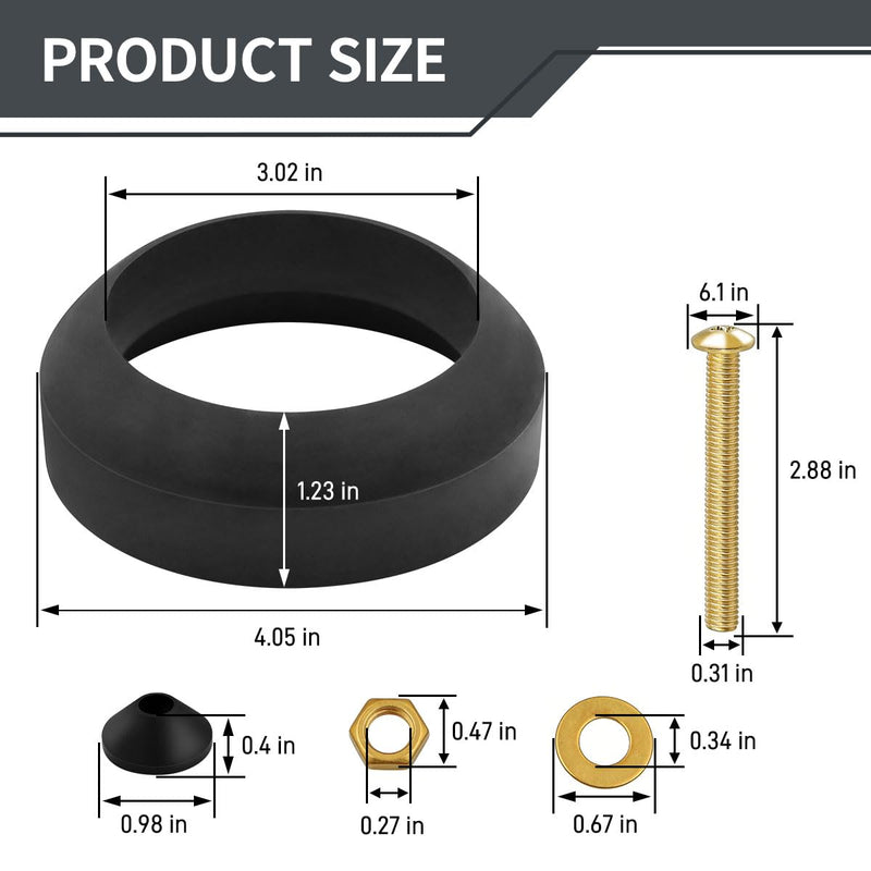 Tank to Bowl Bolt & Gasket Kit, Compatible with Toto Drake/Eco Drake Toilets (9BU024E & THU833-A Replacement), Fits Most Two-Piece Toilet Models