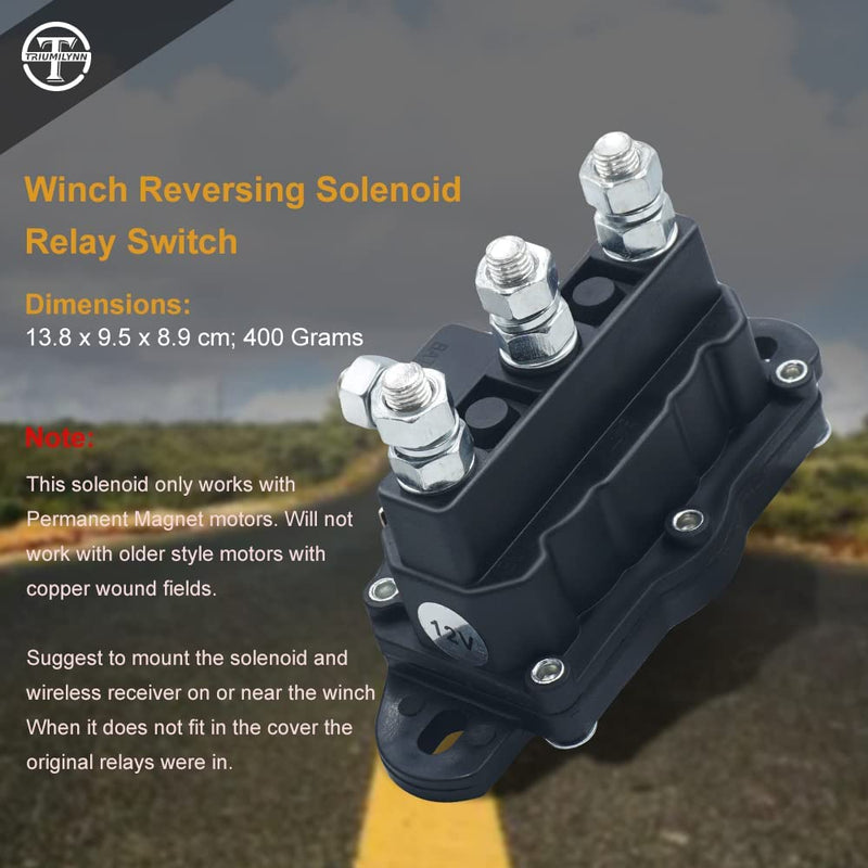 Winch Motor Reversing Solenoid Relay Switch Intermittent Duty Replace Trombetta 214-1211A11 / 214-1211A11-06/214-1211A51 / 214-1211/214-1231-A11, 24450, 24450BX 6 Terminal 12VDC 1