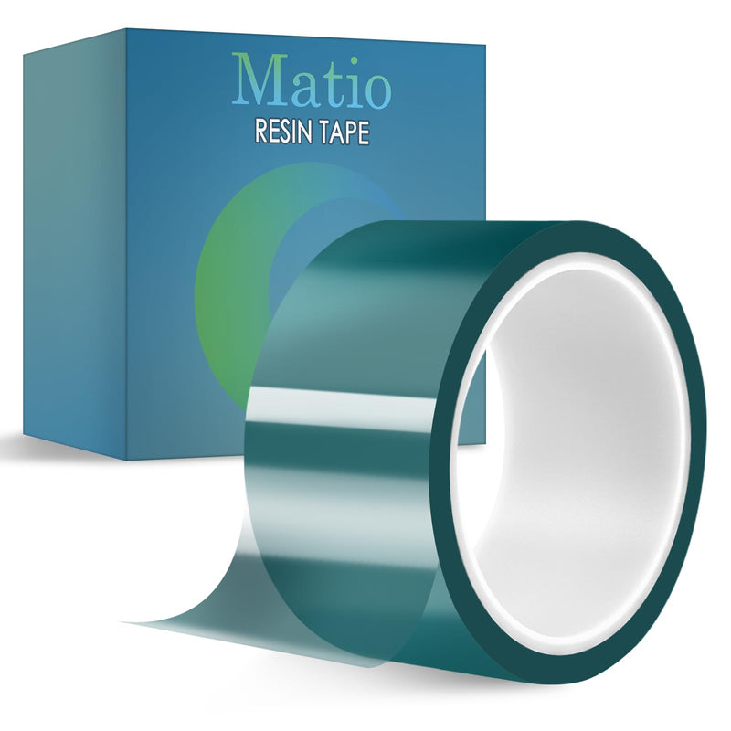 Matio Resin Tape for Epoxy Resin Molding, Upgrade Adhesive Epoxy Resin Tape 2IN W x 108FT L High Temperature Resistance Tape Easy Peel Epoxy Release Tape for DIY Jewelry,River Table,Hollow Frame Bezel