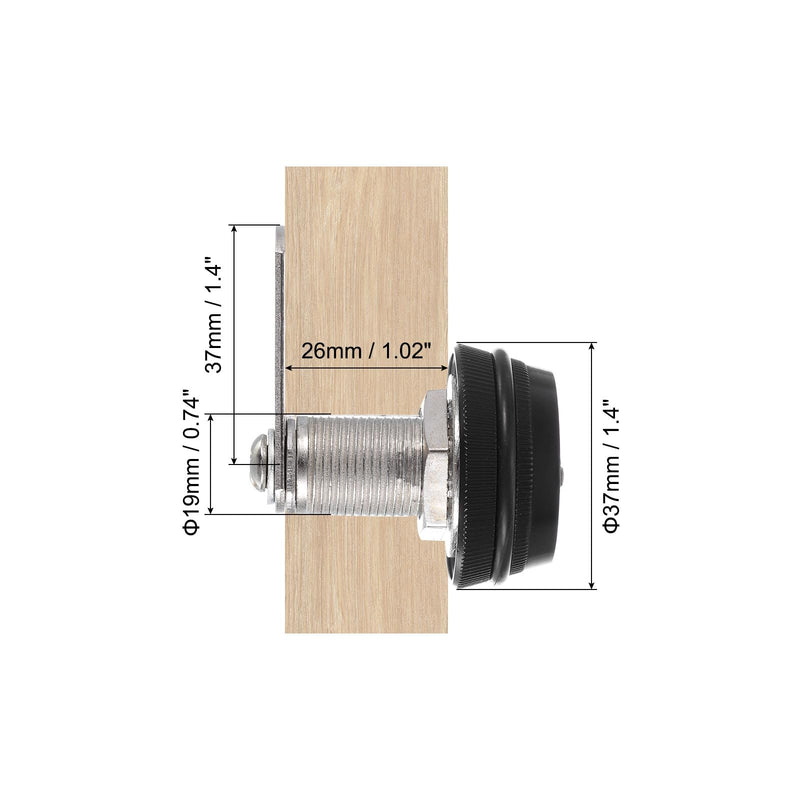 PATIKIL 1" Combination Cam Lock, 2 Pcs File Cabinet Locks with Combination Password Coded Cabinet Locks with Cylinder Chrome for 0.4-0.8" Thick Wood Drawer Mailbox Filing Cabinet, Black 0.4-0.8"