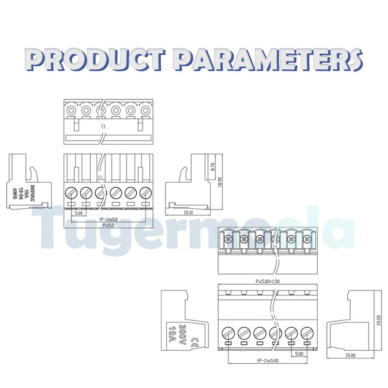 28 Sets Screw Terminal Block Connector Assortment Kit 5.08mm Pitch PCB 2Pin 3Pin 4Pin 5Pin Connectors for 24-12AWG Cable OLA007 28sets 2/3/4/5pin kit