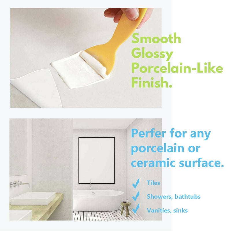 NADAMOO Tub and Tile Repair Kit White Tile Shower Repair Kit for Fiberglass Porcelain Ceramic Acrylic Stone, Fix Crack Chip Scrap Hole - 3.5 Oz Pro