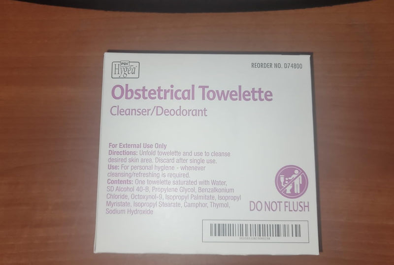 Hygea D74800 Obstetrical Towelettes, Box of 100