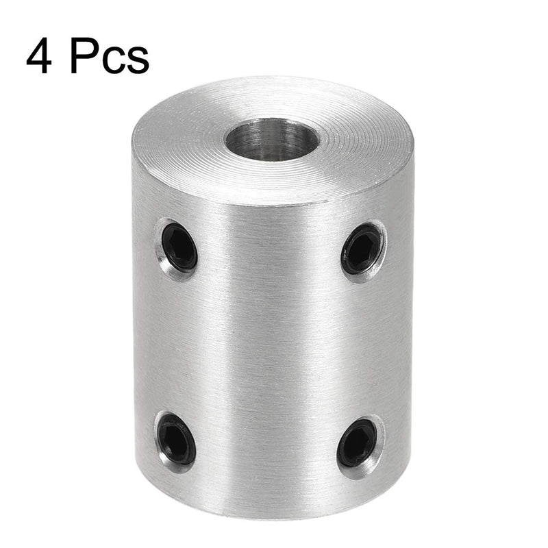 uxcell 1/4 Inch to 1/4 Inch Bore Rigid Coupling Set Screw L25XD20 Aluminum Alloy,Shaft Coupler Connector for 3D Printers, Motor Accessories,4pcs 6.35mm to 6.35mm