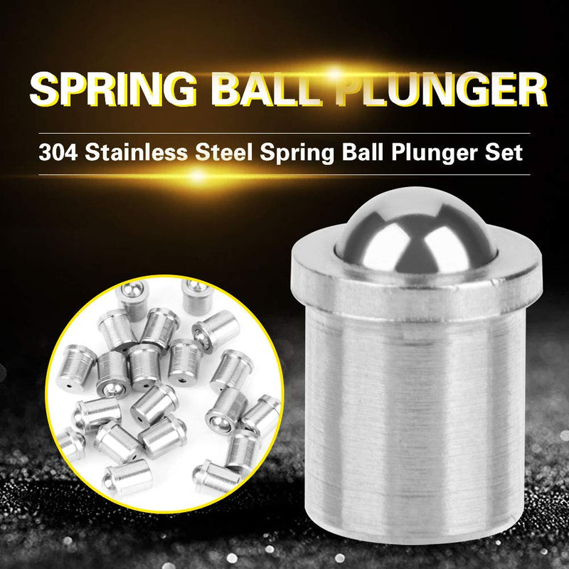 20pcs 304 Ball Plunger, Stainless Steel Positioning Beads Screw Spring Smooth Ball Plunger (? 4x5)