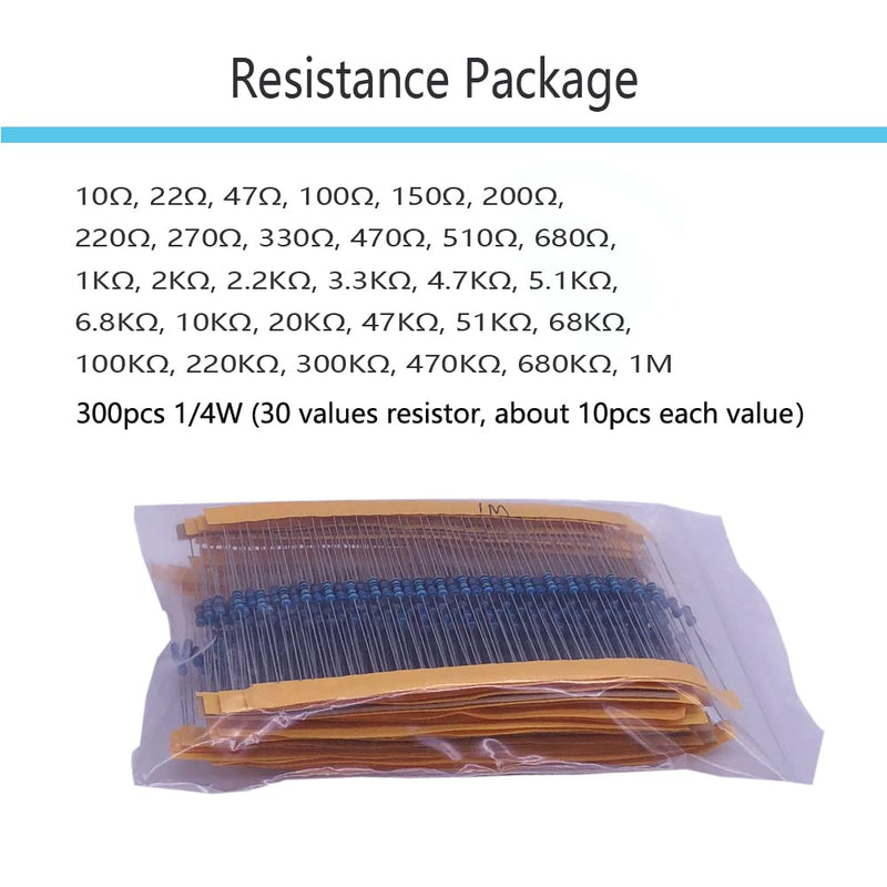 Electronics Component Fun Kit, Component for Arduino/Raspberry Pi, Breadboard, Power Supply Module, Jumper Wire, LED Diode, Resistors, Tact Switch, Potentiometer, Capacitor, Transistor
