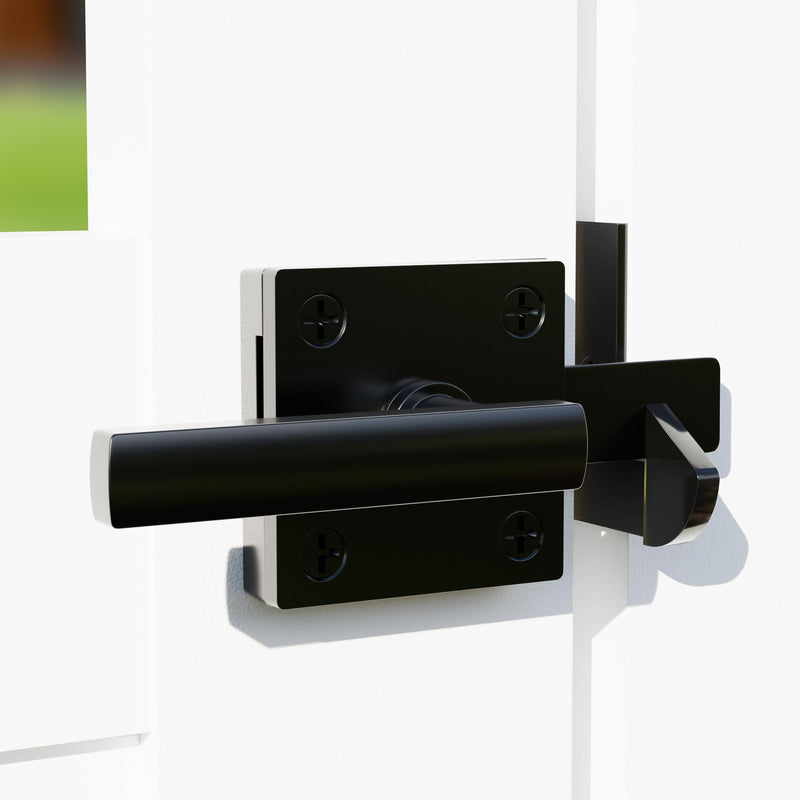 Double Sided Gate Latch for Wooden Fence,Heavy Duty Swinging Door Latch Two Sided Gate Door Latch for Outdoor Fence,Self Locking Gate Latch Gate Hardware for Wood Gates,Pool,Backyard,Garden