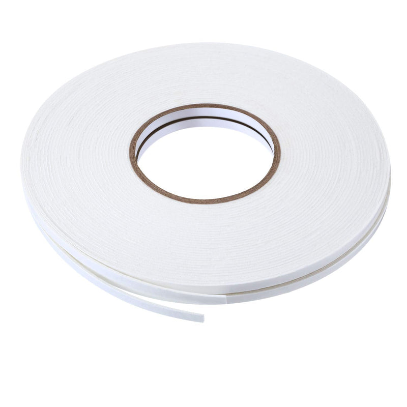 2 Rolls Double Sided Foam Tape White PE Foam Tape Sponge Soft Mounting Adhesive Tape (1/4 inch by 50 Feet) 1/4 Inch by 50 Feet
