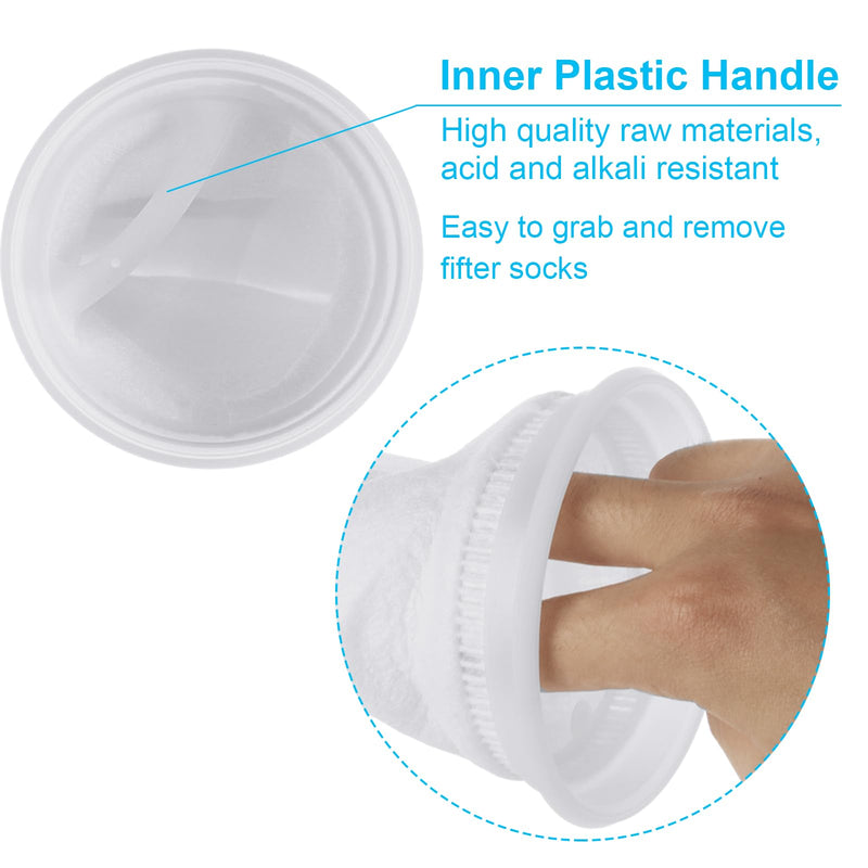 12 Pack 4" x 14" Filter Socks 4 Inch Ring by 14 Inch Long 200 Micron Filter Bag, Felt Filter Sock for Aquarium, Industry, Chemical, Water Liquid Filter Bags
